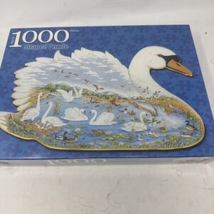 FX Schmid Swan Lake 1000 Piece Shaped Jigsaw Puzzle Birds Duck Geese Nature